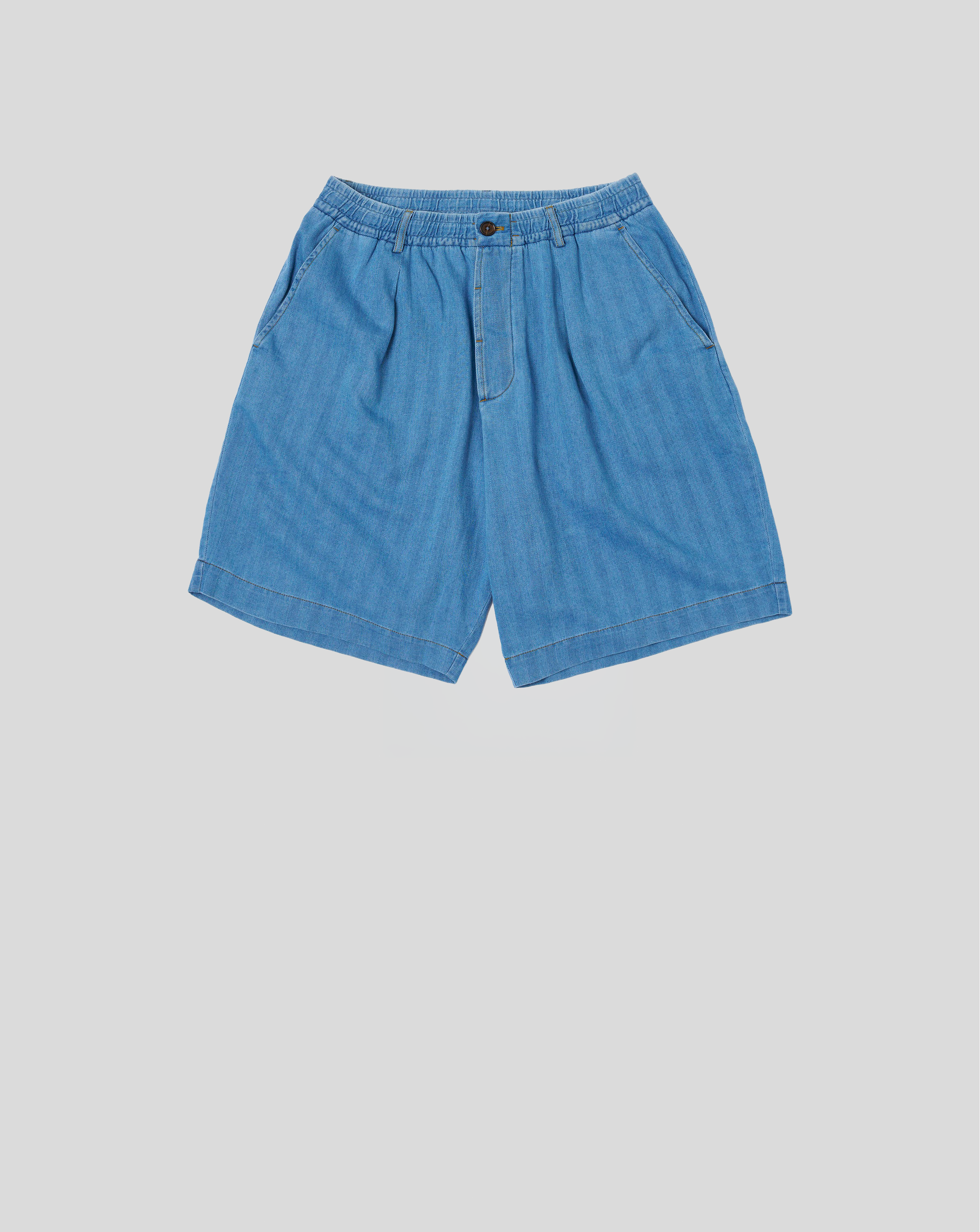 Pleated Track Short - Wash Indigo