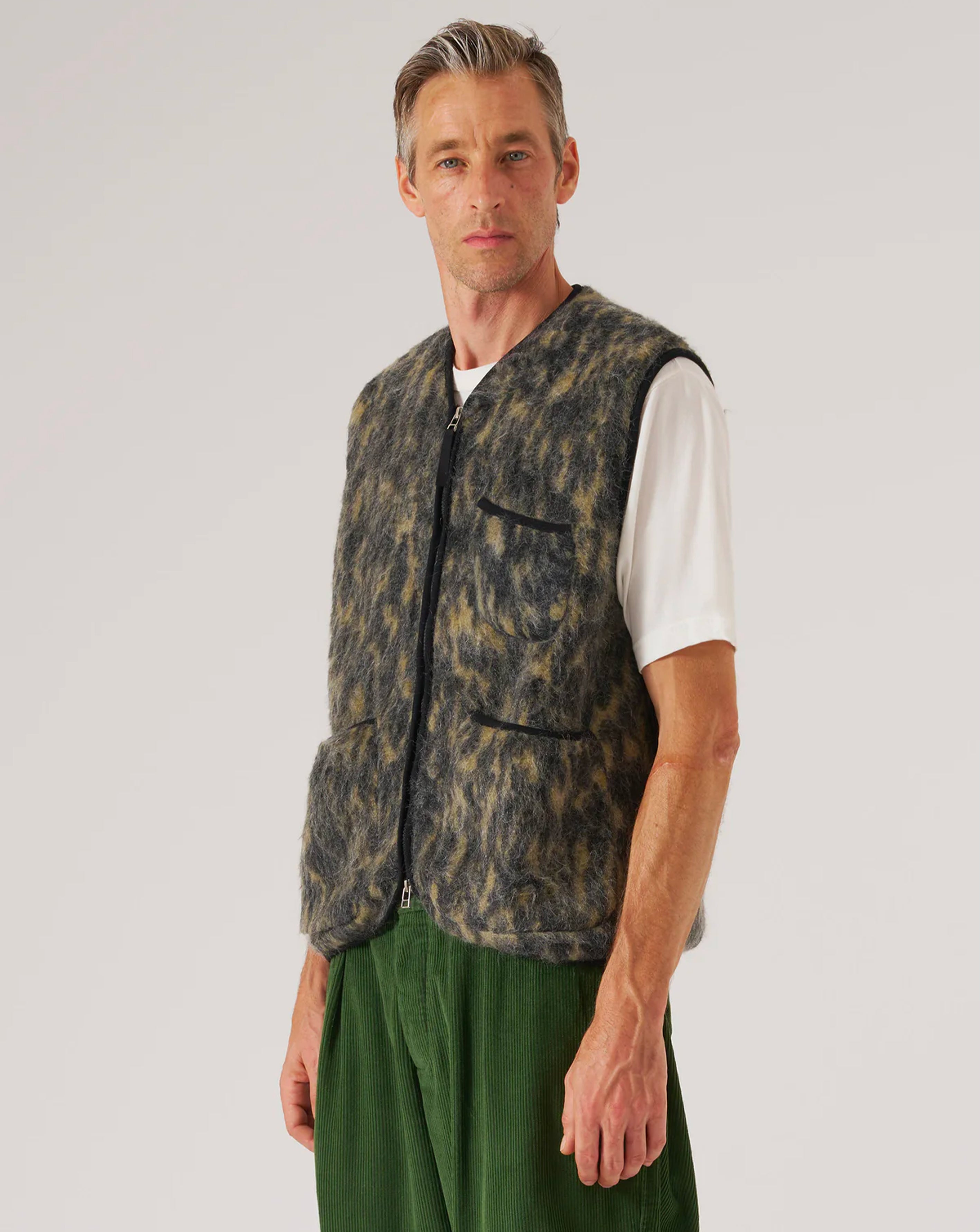 Zip Gilet - Charcoal Dolce fleece