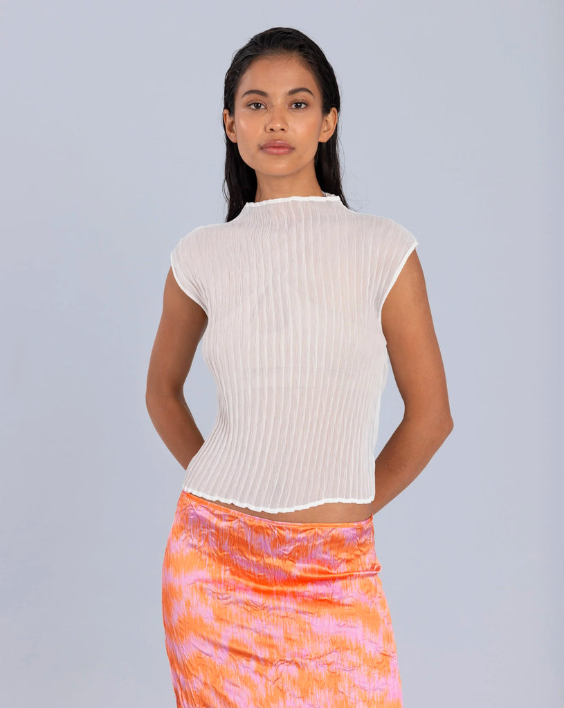 Chiffon Pleated - Off White