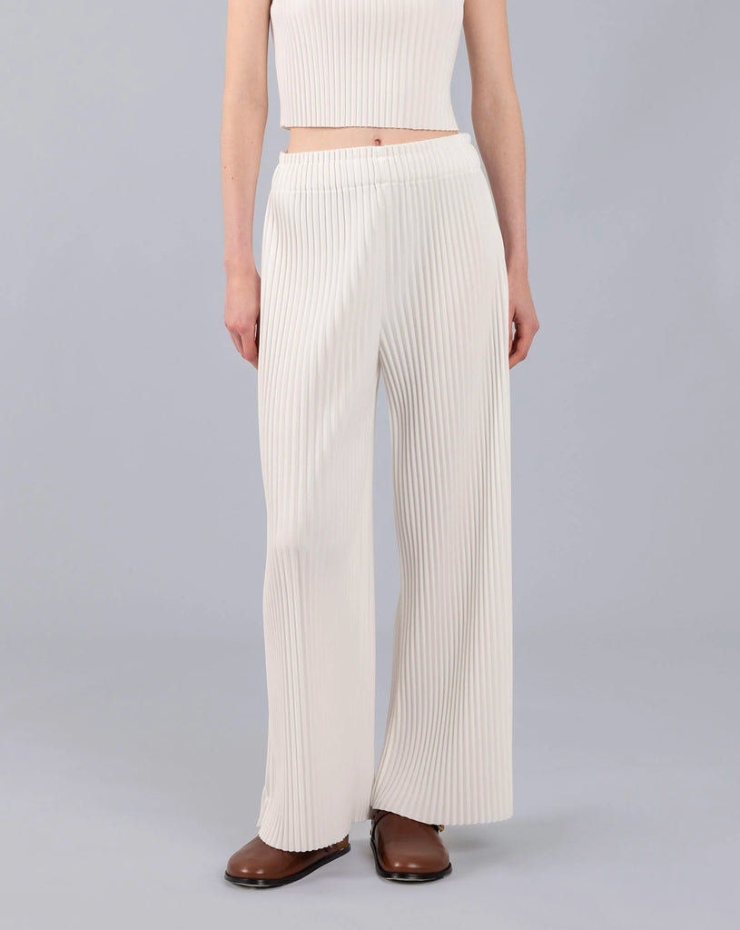 Pleated Straight Leg - Off White