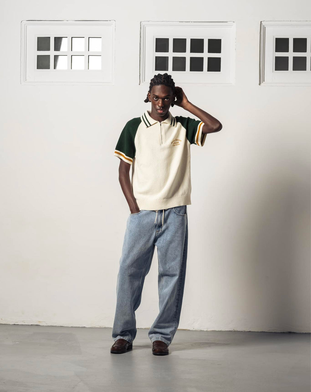 Biker Prem - Green/Ecru