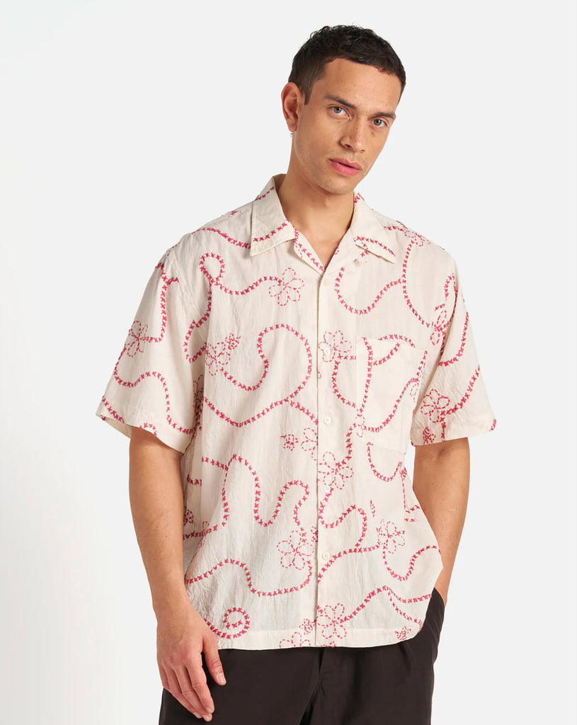 Camp Shirt - Ecru Terracotta