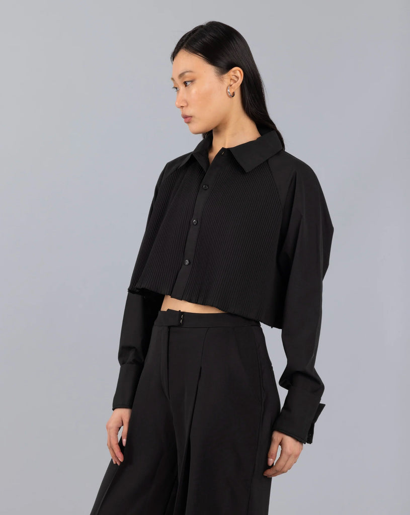 Cropped Pleated - Black