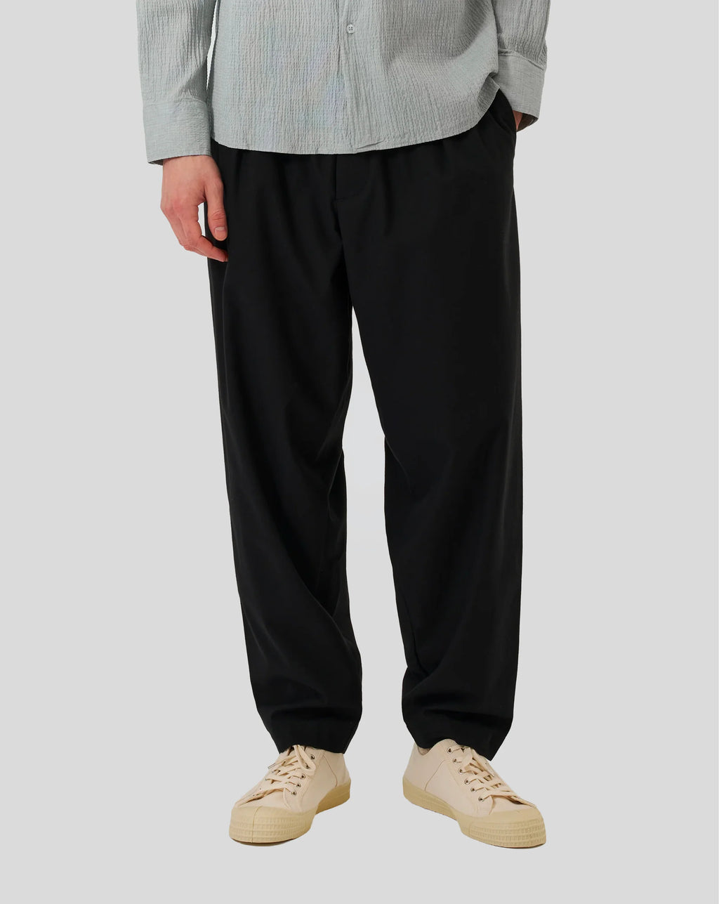 Pleated Track Pant - Black