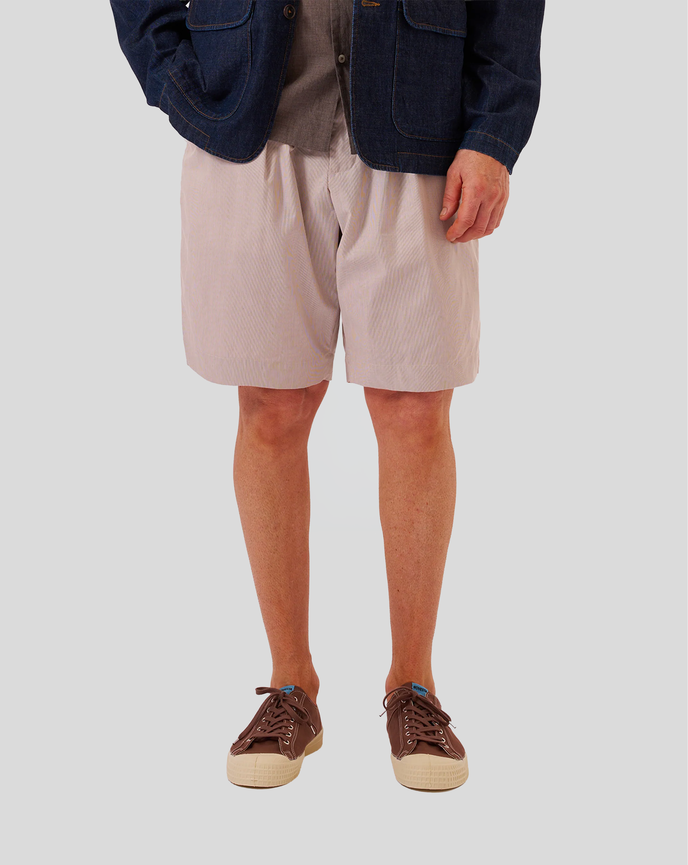 Pleated Track Short - Brown Stripe