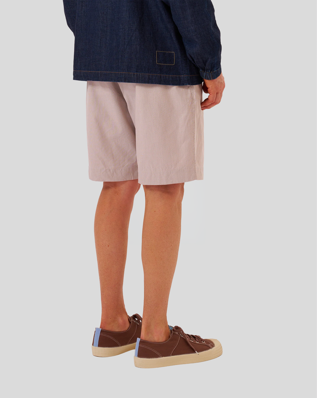 Pleated Track Short - Brown Stripe