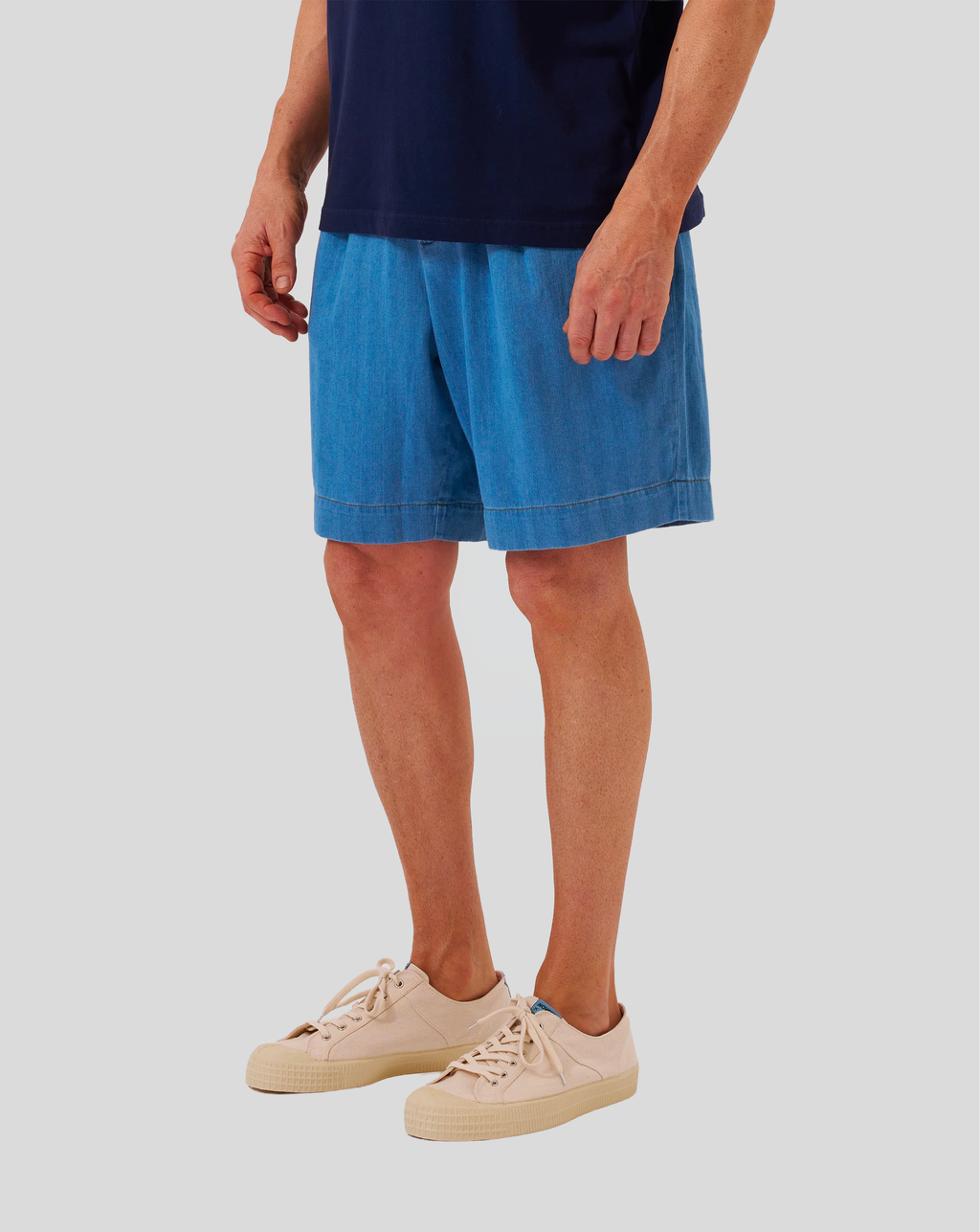 Pleated Track Short - Wash Indigo