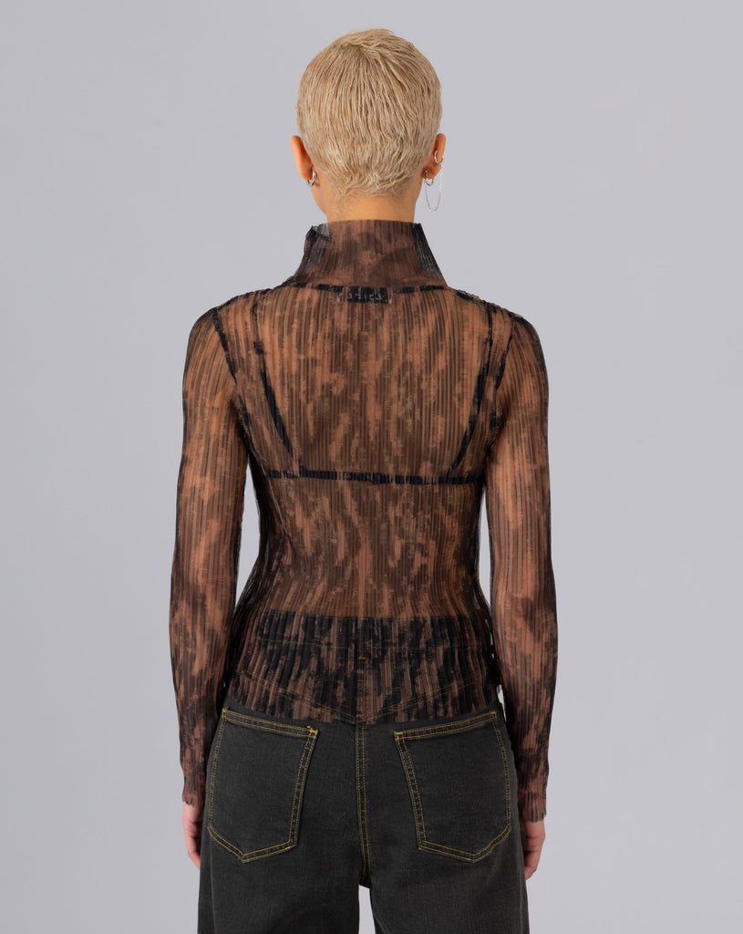 Printed High Neck - Brown Forest Print