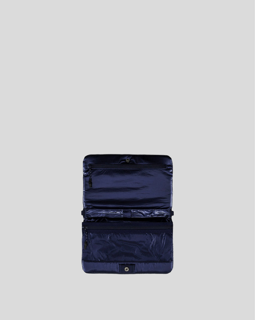 Flat Sac S - Marine Blue Metallic Puffer