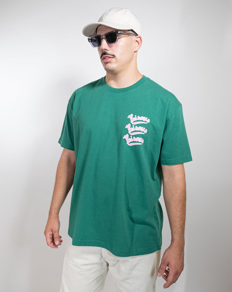 T-shirt Bisous skateboard Gianni Forest green - Boutique Carnaby 